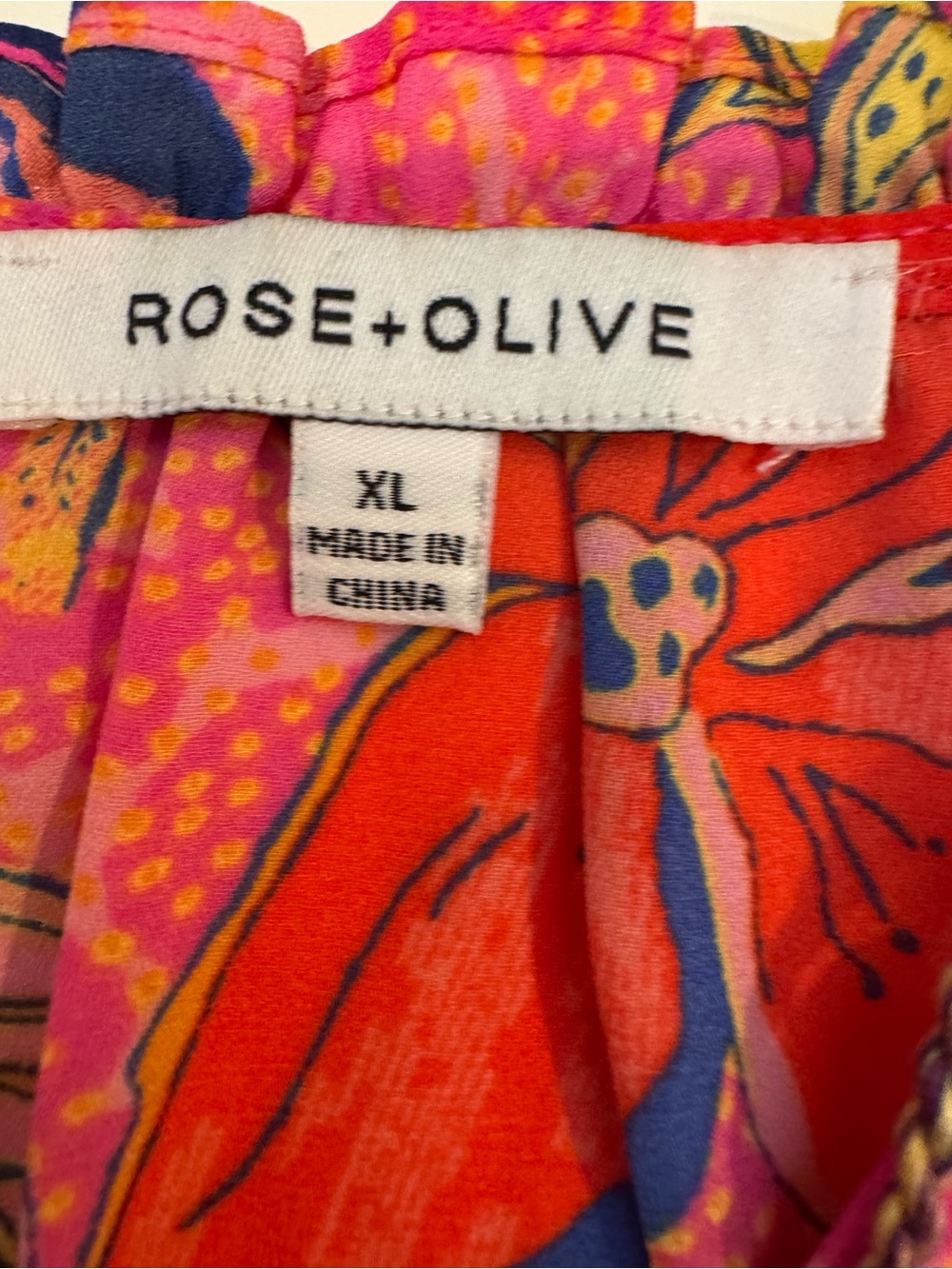 Rose + Olive Floral Matching Set Pink Blouse Size XL & Pants Size L - Picture 9 of 16
